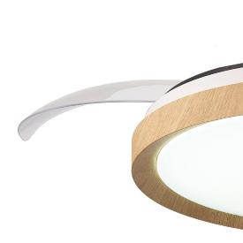 Ventilador Mistral Mantra - Blanco Madera Motor DC Luz LED Ø51-106cm.