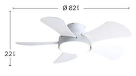 Ventilador Gregario Blanco Fabrilamp - Motor DC Ø82cm