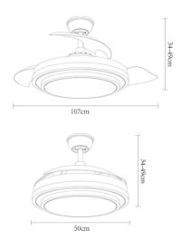 Ventilador Ibe Oro Envejecido Fabrilamp - Motor DC Ø108cm