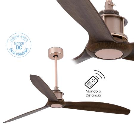 Ventilador Just Fan FARO - Cobre. Motor DC. 128cm.Ø