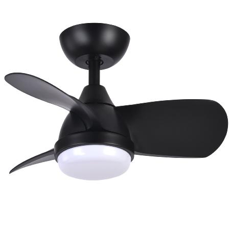 Ventilador PIRDO Negro Fabrilamp - Motor DC. 60cm Ø. Luz LED