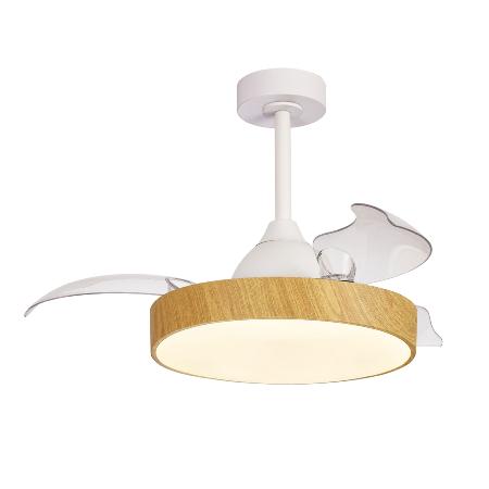 Ventilador Alaska Mini Mantra - Blanco Madera Motor DC Luz LED Ø43-91cm.