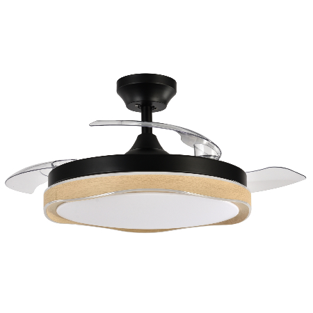 Ventilador Blondi Negro Madera Fabrilamp - Motor DC Ø107cm