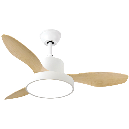 Ventilador Hayate Mini Blanco Haya Fabrilamp - Motor DC, luz LED Ø97cm