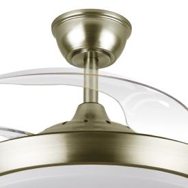 Ventilador Tridente Mini Fabrilamp Cuero - Motor DC Ø91cm