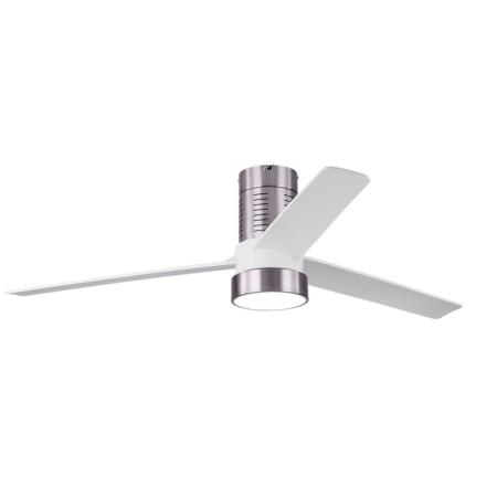 Ventilador Teo Niquel/Blanco Fabrilamp - Motor DC, luz LED Ø139cm