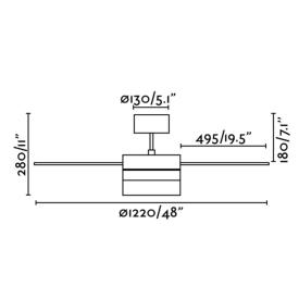 Ventilador de techo Panay FARO Niquel 122cm.Ø