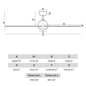 Ventilador Sfera M FARO - Blanco - Sin luz Ø125cm.