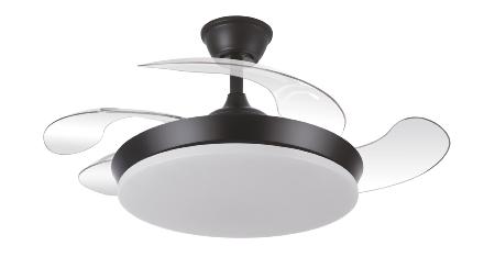 Ventilador Tridente Mini Fabrilamp Negro - Motor DC Ø91cm