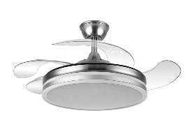 Ventilador Bayomo Niquel Fabrilamp - 4 aspas Motor DC Ø107cm