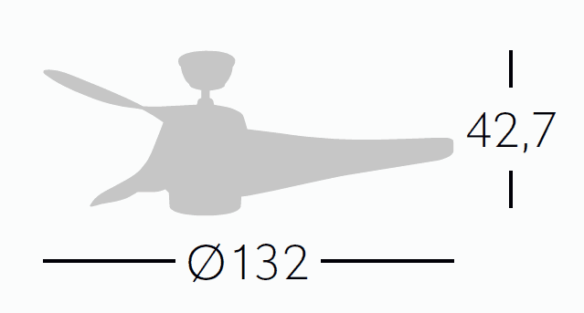 medidas ventilador Electra Fabrilamp