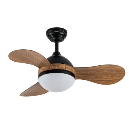 Ventilador Solido Negro Madera Fabrilamp - Motor DC Ø90cm