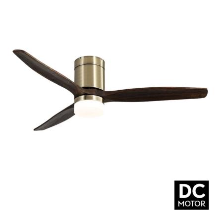 Ventilador Aguilon LED Oro envejecido Fabrilamp - Motor DC Ø132cm