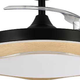 Ventilador Blondi Negro Madera Fabrilamp - Motor DC Ø107cm