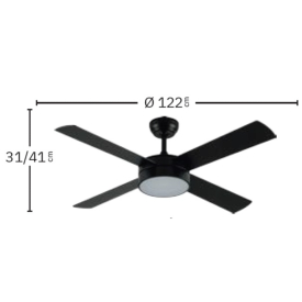 Ventilador Nevery Cuero Fabrilamp - Motor DC Ø122cm