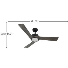 Ventilador Orinoco Blanco Haya Fabrilamp - Motor DC Ø107cm