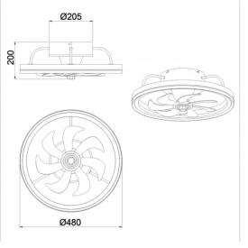 Ventilador Tom Gris Alemar - Motor Rotativo Ø48cm.