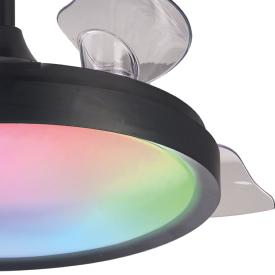 Ventilador Siberia Mini Mantra - Negro RGB Motor DC Luz LED Ø45-91cm.