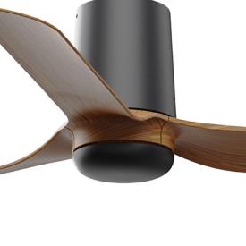 Ventilador Mini Punt Tub S FARO - Negro Nogal - Sin luz Ø90cm.