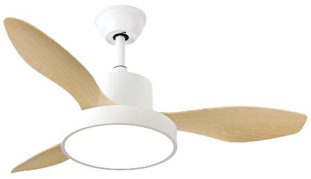 Ventilador Hayate Mini Blanco Haya Fabrilamp - Motor DC, luz LED Ø97cm