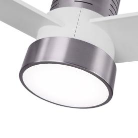 Ventilador Teo Niquel/Blanco Fabrilamp - Motor DC, luz LED Ø139cm