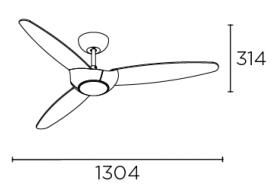 Ventilador Lodos Leds-c4 - Motor DC. LED 130cm. Ø.