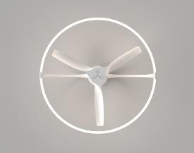 Ventilador Nepal Mantra - Blanco Motor DC Luz LED Ø105cm.