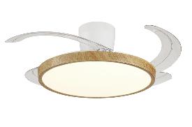 Ventilador Melody-L Blanco madera con base P&B - Motor DC. 48-108cmØ.