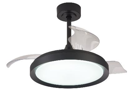 Ventilador Mistral Mini Mantra - Negro Motor DC Luz LED Ø45-91cm.