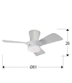 Ventilador Polaris Schuller - Blanco Motor DC LED Ø81cm