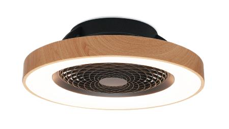 Ventilador Tibet Mantra - Madera Negro Luz LED Domotico 63cm.Ø