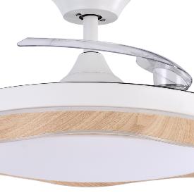 Ventilador Blondi Blanco Madera Fabrilamp - Motor DC Ø107cm