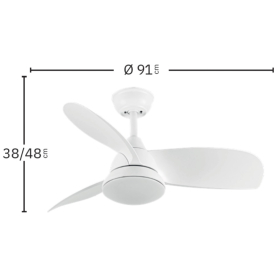 Ventilador Atomo Blanco Fabrilamp - Motor DC Ø91cm