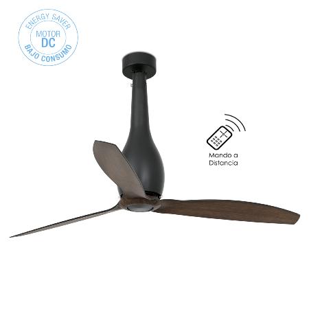 Ventilador Eterfan FARO negro madera motor DC 128cm.Ø