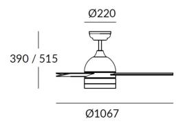 Ventilador Inca FORLIGHT Luz LED Ø106cm