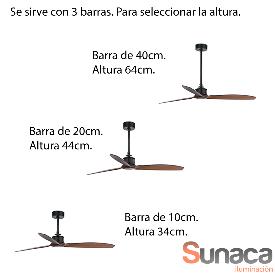 Ventilador Just Fan FARO Sin luz negro 128cm.Ø