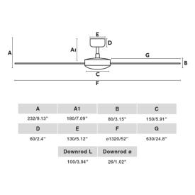 Ventilador Rudder L FARO - Negro - Sin luz - Ø132cm.