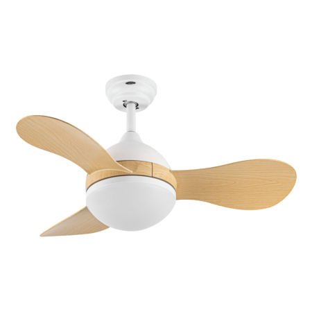 Ventilador Solido Blanco/Haya Fabrilamp - Motor DC Ø90cm