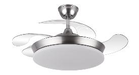 Ventilador Tridente Mini Fabrilamp Niquel - Motor DC Ø91cm