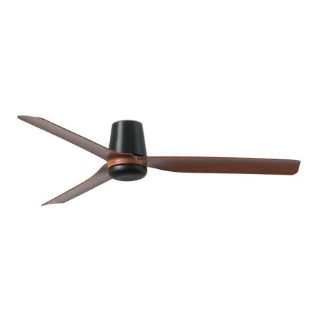 Ventilador Punt Tub M FARO Negro Nogal - sin luz. 130cm.Ø