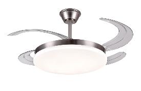 Ventilador Retractil Chloe-XL Niquel P&B - Motor DC. 50-122cmØ.