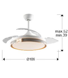 Ventilador Heron Schuller - Blanco Oro Motor DC LED Dimable Ø106cm