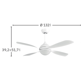 Ventilador Livorno Negro Fabrilamp - Motor DC Ø132cm