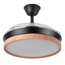 Ventilador EVROS Mini Negro-Madera Fabrilamp - Motor DC Ø91cm