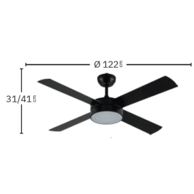 Ventilador Nevery Blanco Haya Fabrilamp - Motor DC Ø122cm