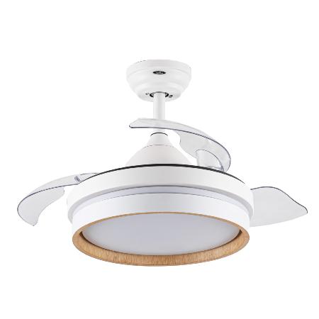 Ventilador Nalon Mini Fabrilamp Blanco Madera - Motor DC Ø91cm