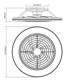 Ventilador ALISIO XL Blanco - Mantra - Luz LED Ø73.5cm