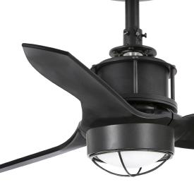 Ventilador Mini Just Fan negro FARO + Kit de luz. 81cm Ø