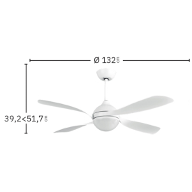 Ventilador Livorno Blanco Fabrilamp - Motor DC Ø132cm