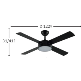 Ventilador Nevery Niquel Fabrilamp - Motor DC Ø122cm